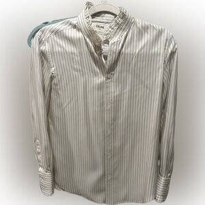 Celine Pinstriped Button Down Ruff Shirt